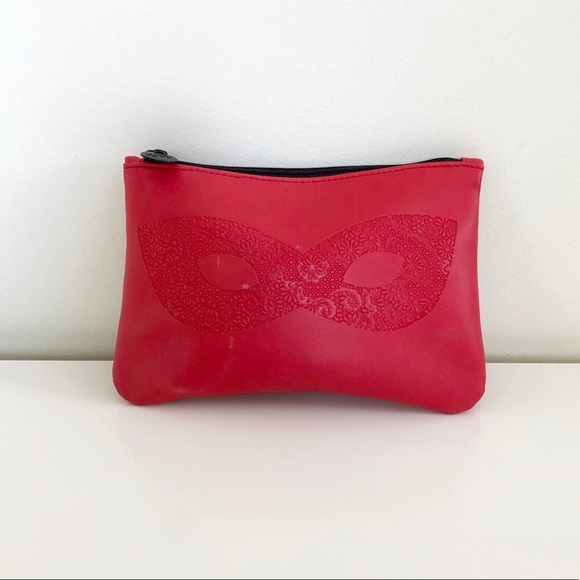 Ipsy Red Flower Mask Image Makeup Cosmetic Bag - Picture 8 of 8